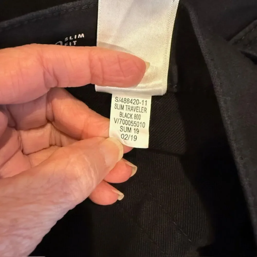 Banana Republic Traveler Stretch‎ Cotton Black Chino Pants Size 38 X 26 (hemmed)
